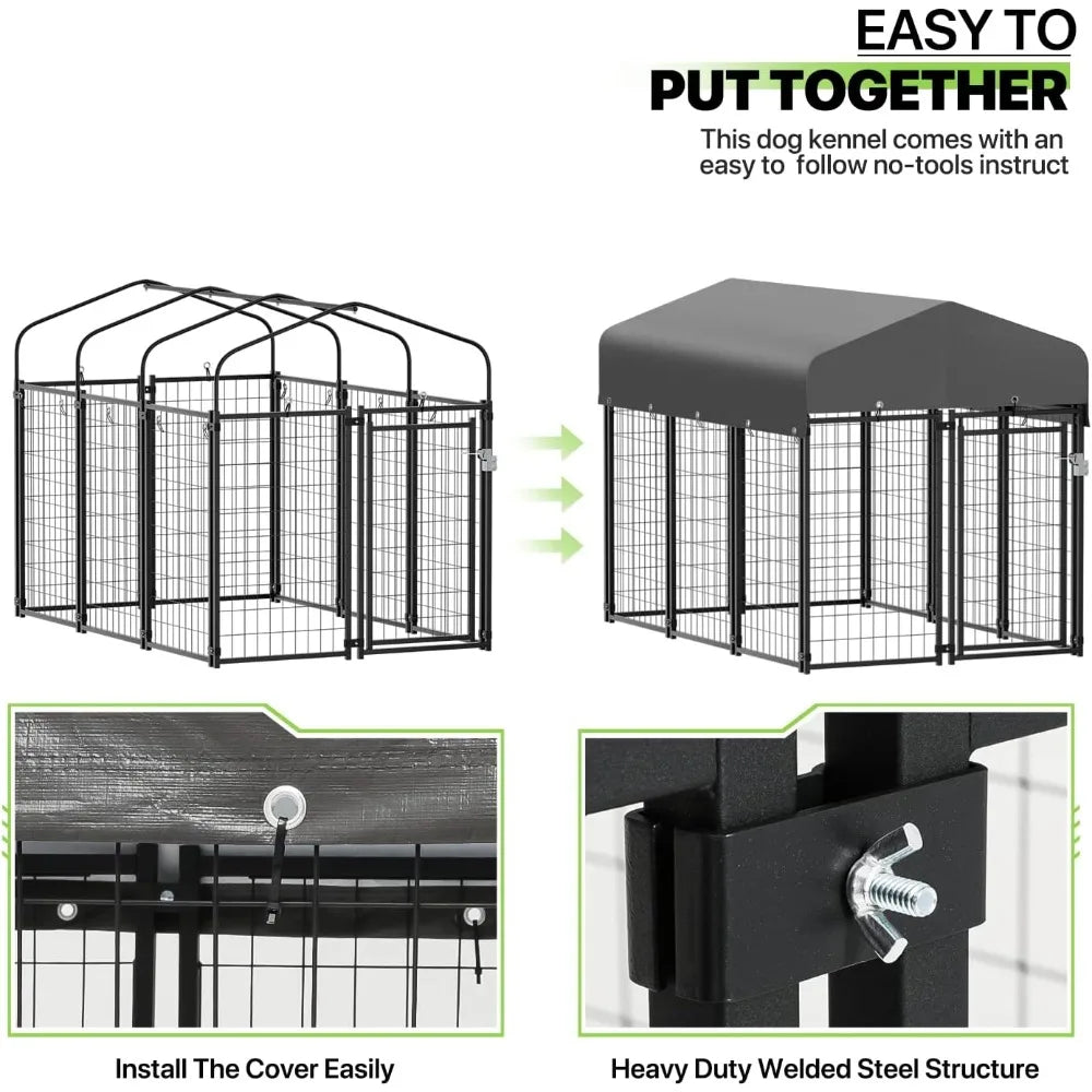 Hign-concerned Outdoor Dog Kennel With Waterproof Cover