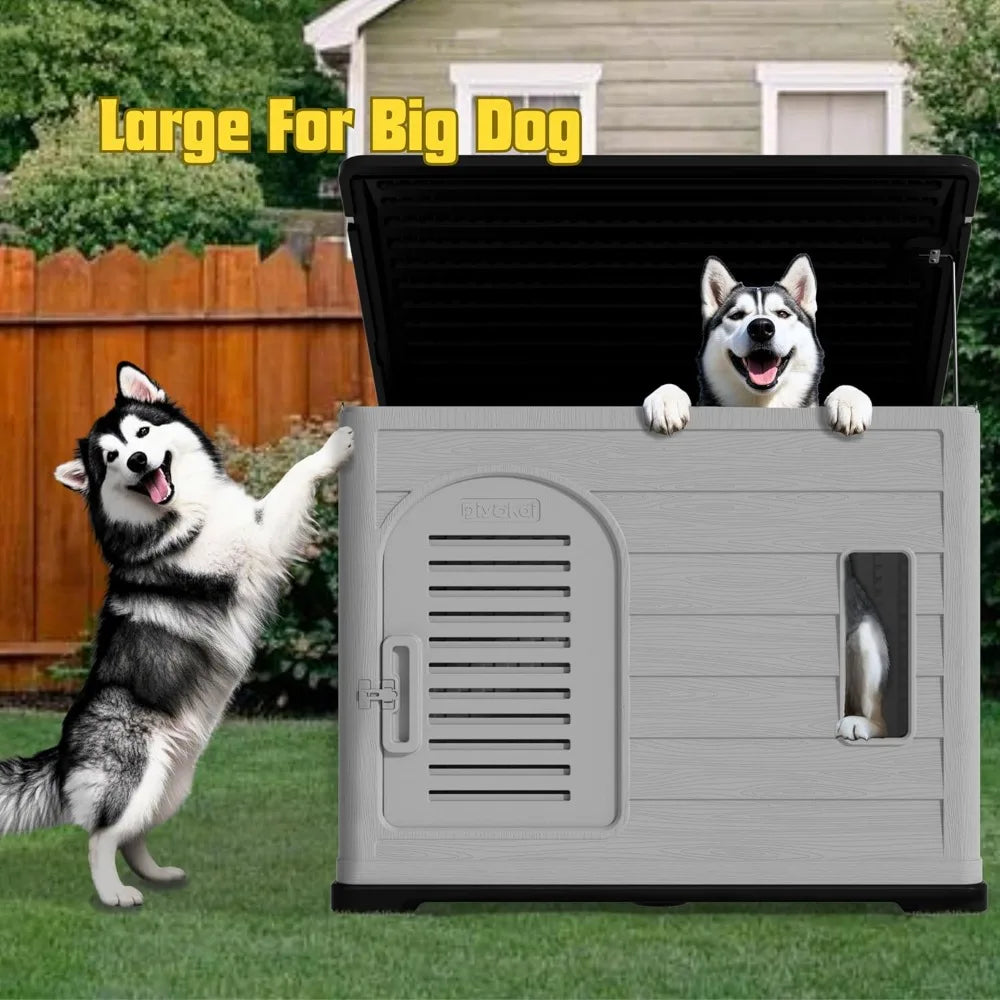 MKDK Durable Plastic Dog House Indoor Outdoor Insulated