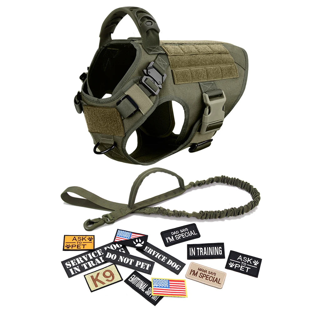 Tactical Dog Harness and Leash Set for Training and Outdoor