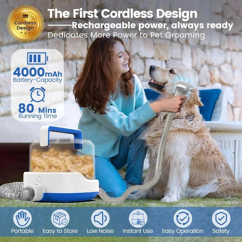 Almas Pet Supplies Cordless Dog Grooming Kit With 4000mAh