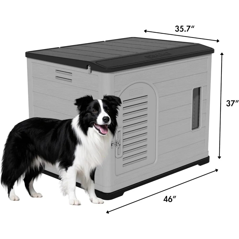MKDK Durable Plastic Dog House Indoor Outdoor Insulated