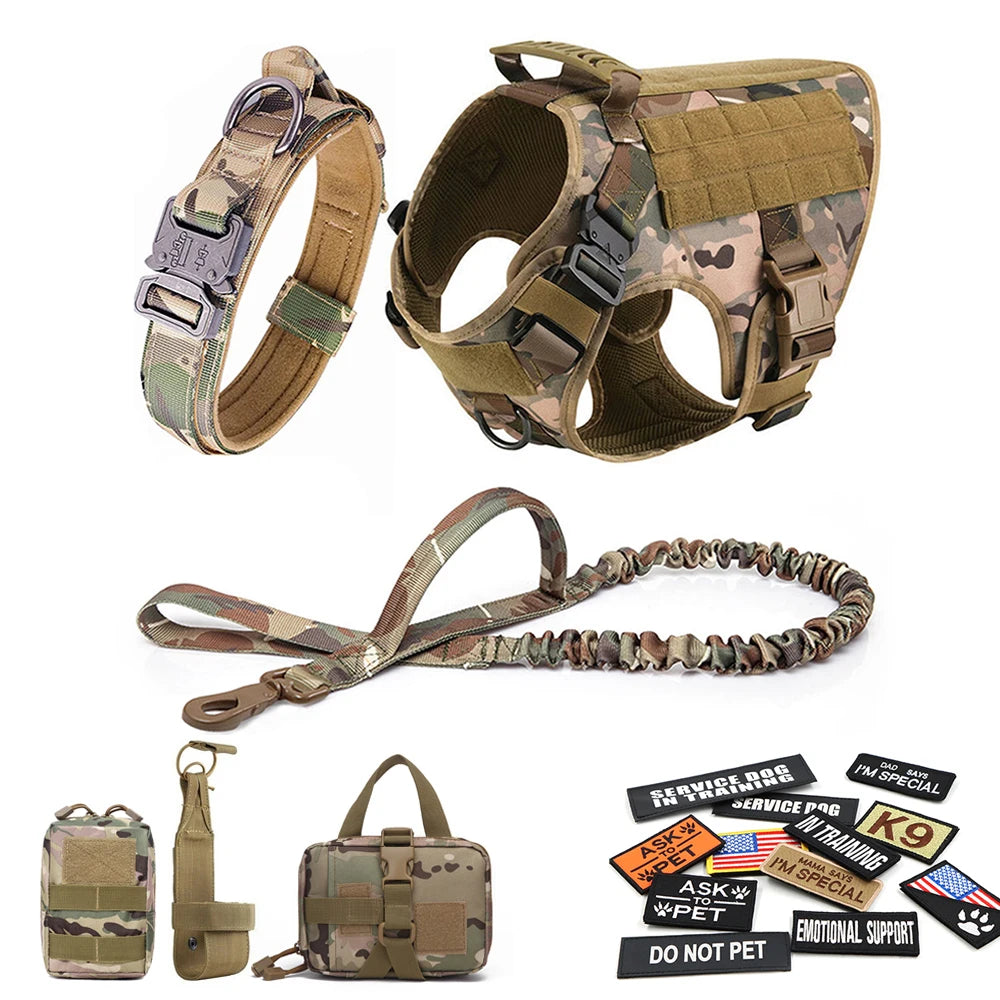 Tactical Dog Harness and Leash Set for Training and Outdoor