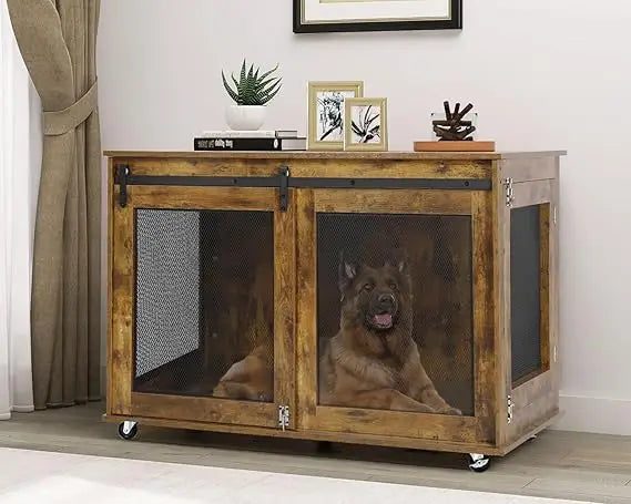 Hign-concerned Wooden Dog Crate Furniture Indoor Kennel