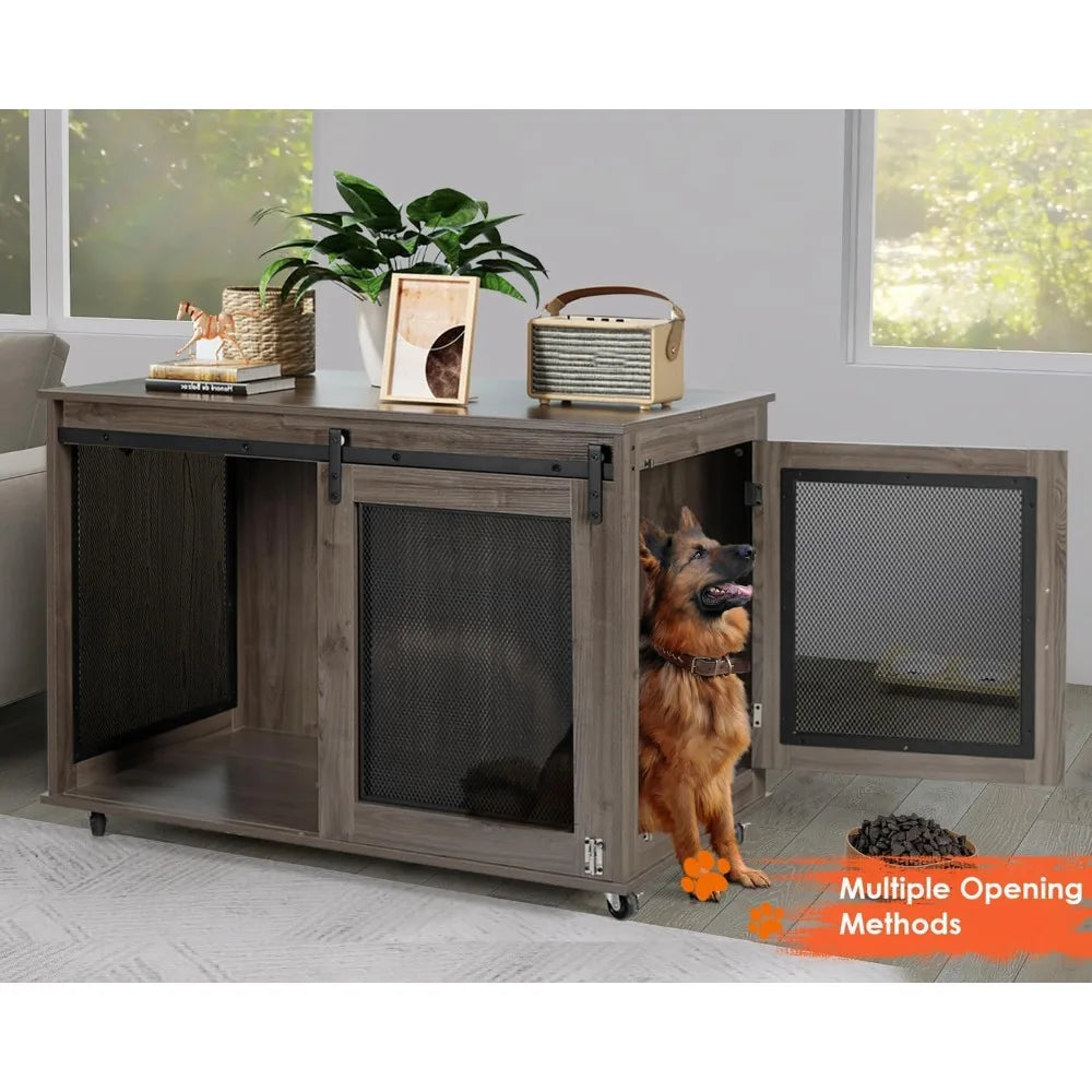 Hign-concerned Wooden Dog Crate Furniture Indoor Kennel