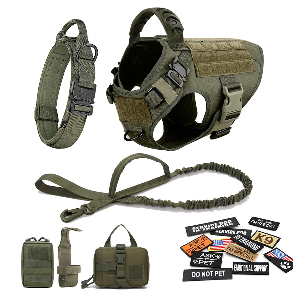 Tactical Dog Harness and Leash Set for Training and Outdoor