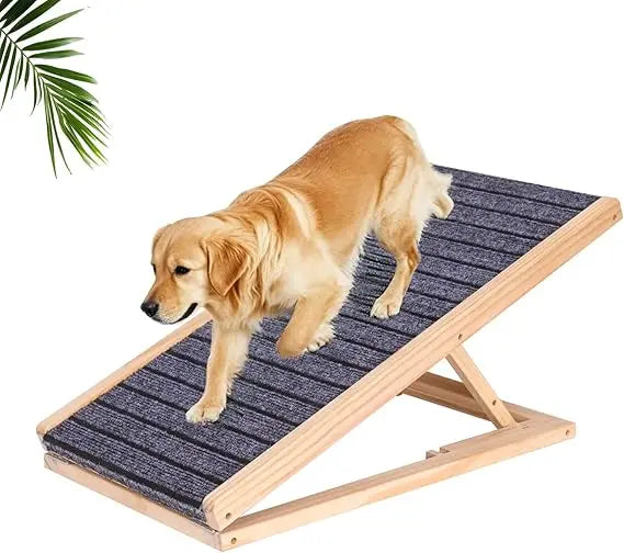 Adjustable Wooden Dog Ramp With Anti Slip Surface Indoor