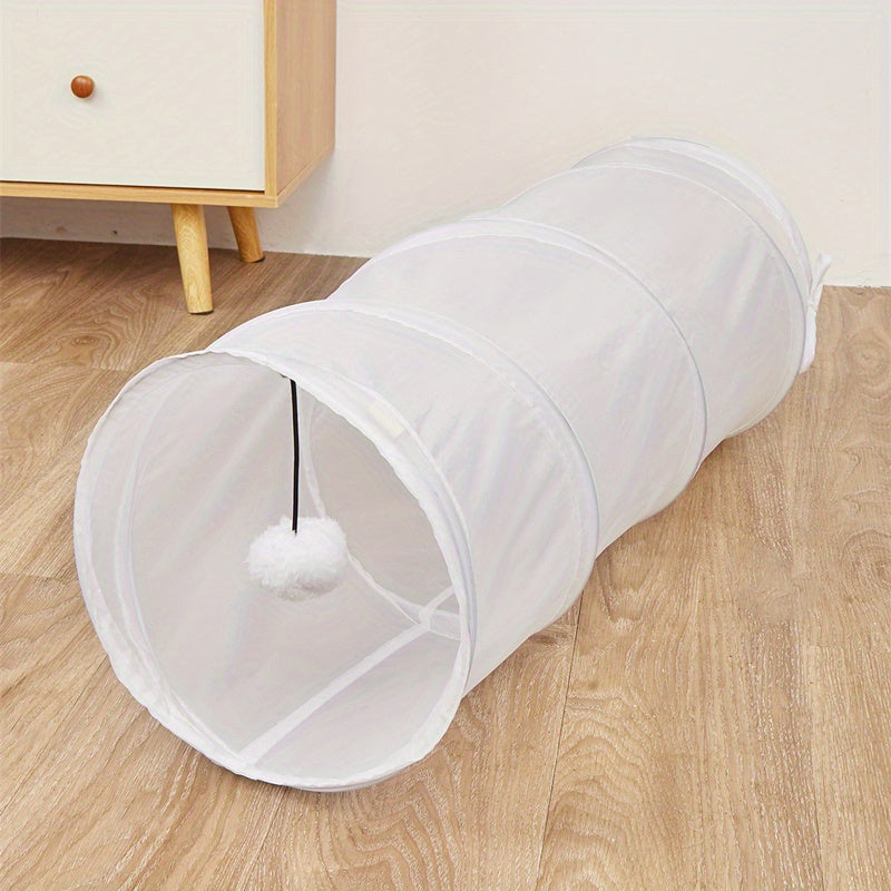 Foldable Cat Tunnel With Hanging Ball Interactive Play Tube Cats