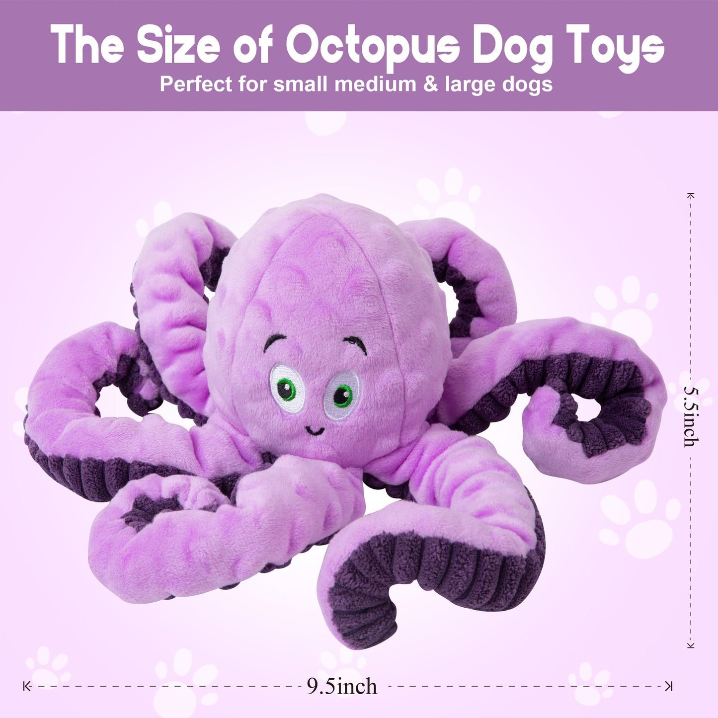 Octopus Squeaky Plush Dog Toy Interactive Cute Puppy Gift