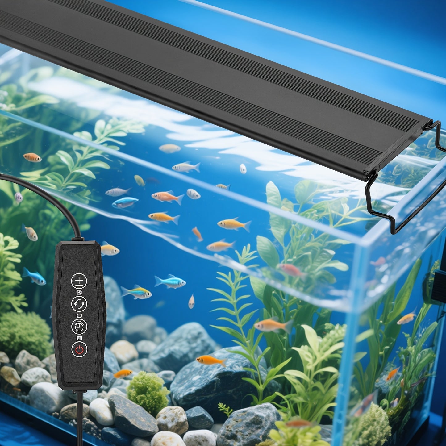 LED Aquarium Light Full Spectrum With Timer And Extendable Brackets