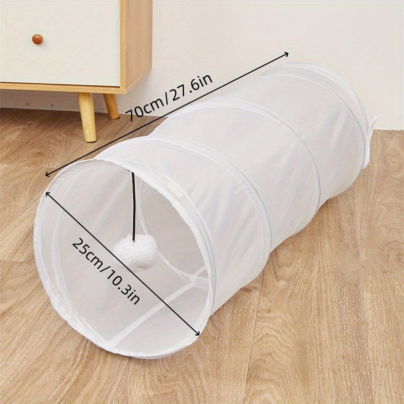 Foldable Cat Tunnel With Hanging Ball Interactive Play Tube Cats