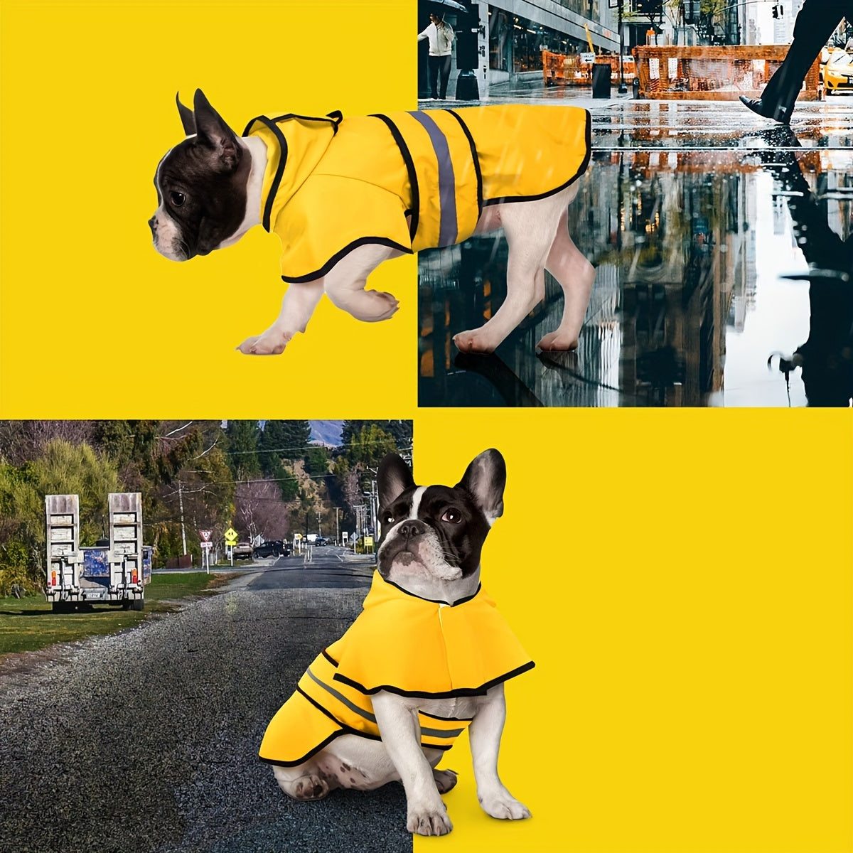 PAIAITE Reflective Dog Raincoat Waterproof Hooded Poncho Adjustable