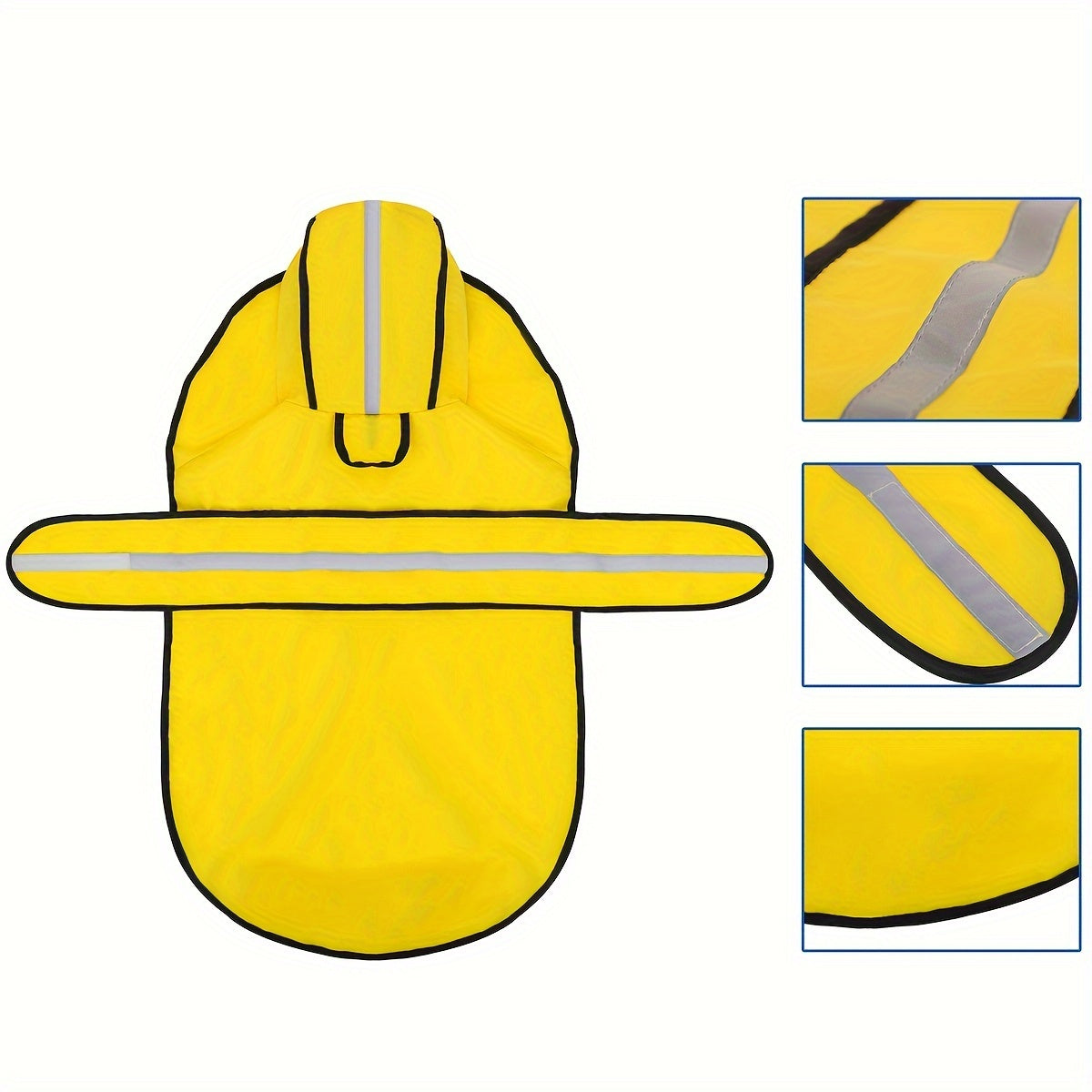 PAIAITE Reflective Dog Raincoat Waterproof Hooded Poncho Adjustable