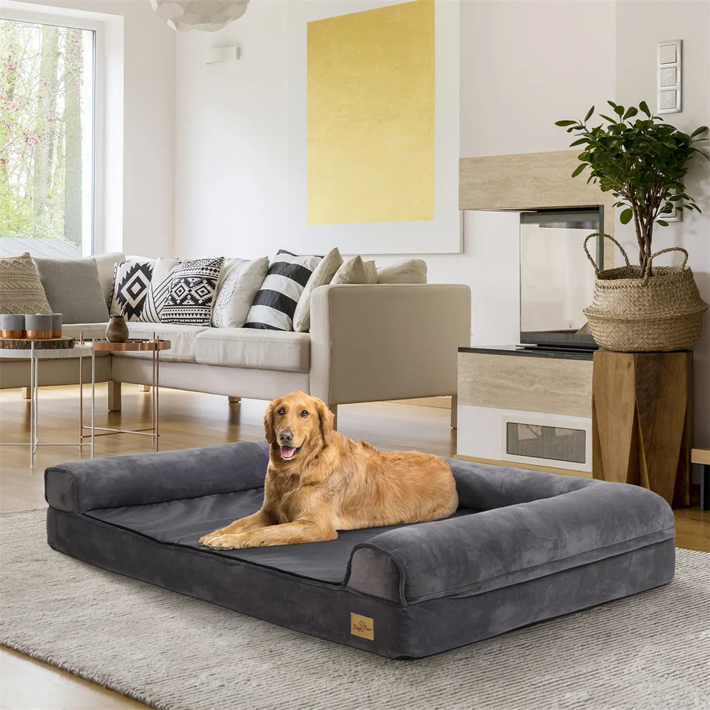 BORWARTCN Calming Orthopedic Memory Foam Dog Bed With Cover