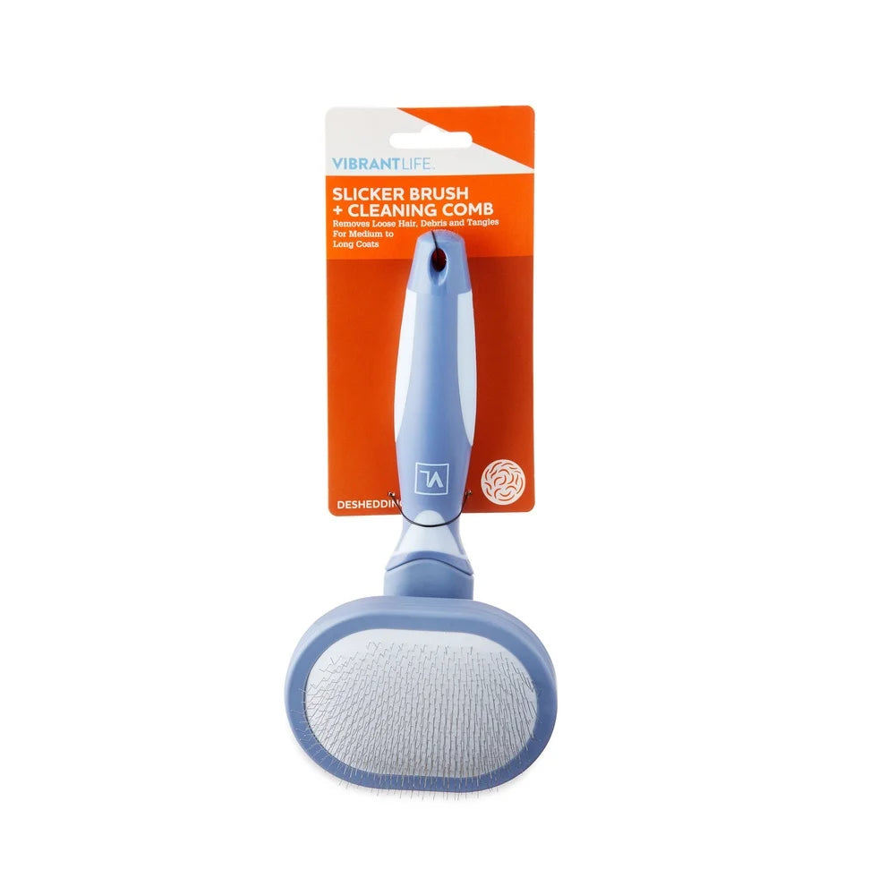 Alma's Pet Supplies Slicker Brush With Built In Clean Comb