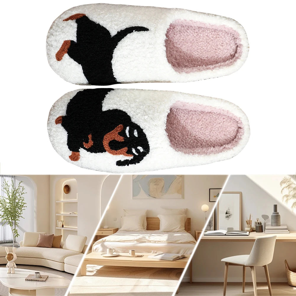 Shunmaii Plush Dachshund Slippers Indoor Outdoor Comfort