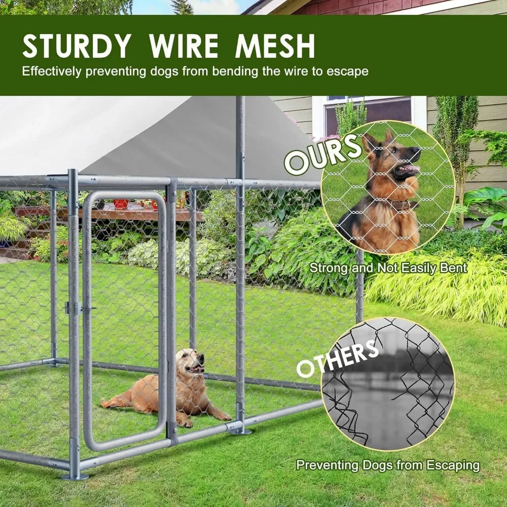 Guangbai Outdoor Large Dog Kennel Enclosure With Roof