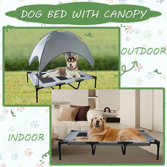 Shanghai Elevated Canopy Dog Bed With Anti Slip Fabric