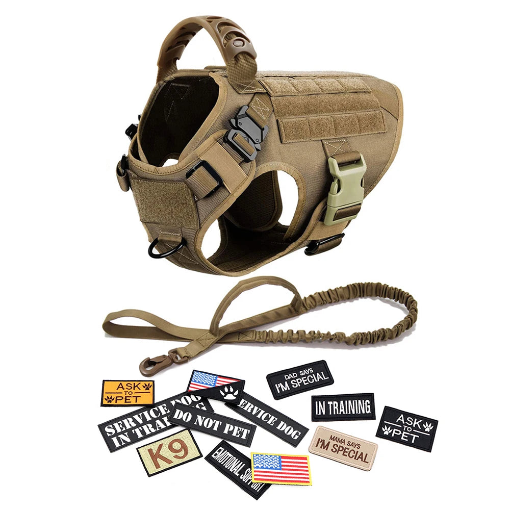 Tactical Dog Harness and Leash Set for Training and Outdoor