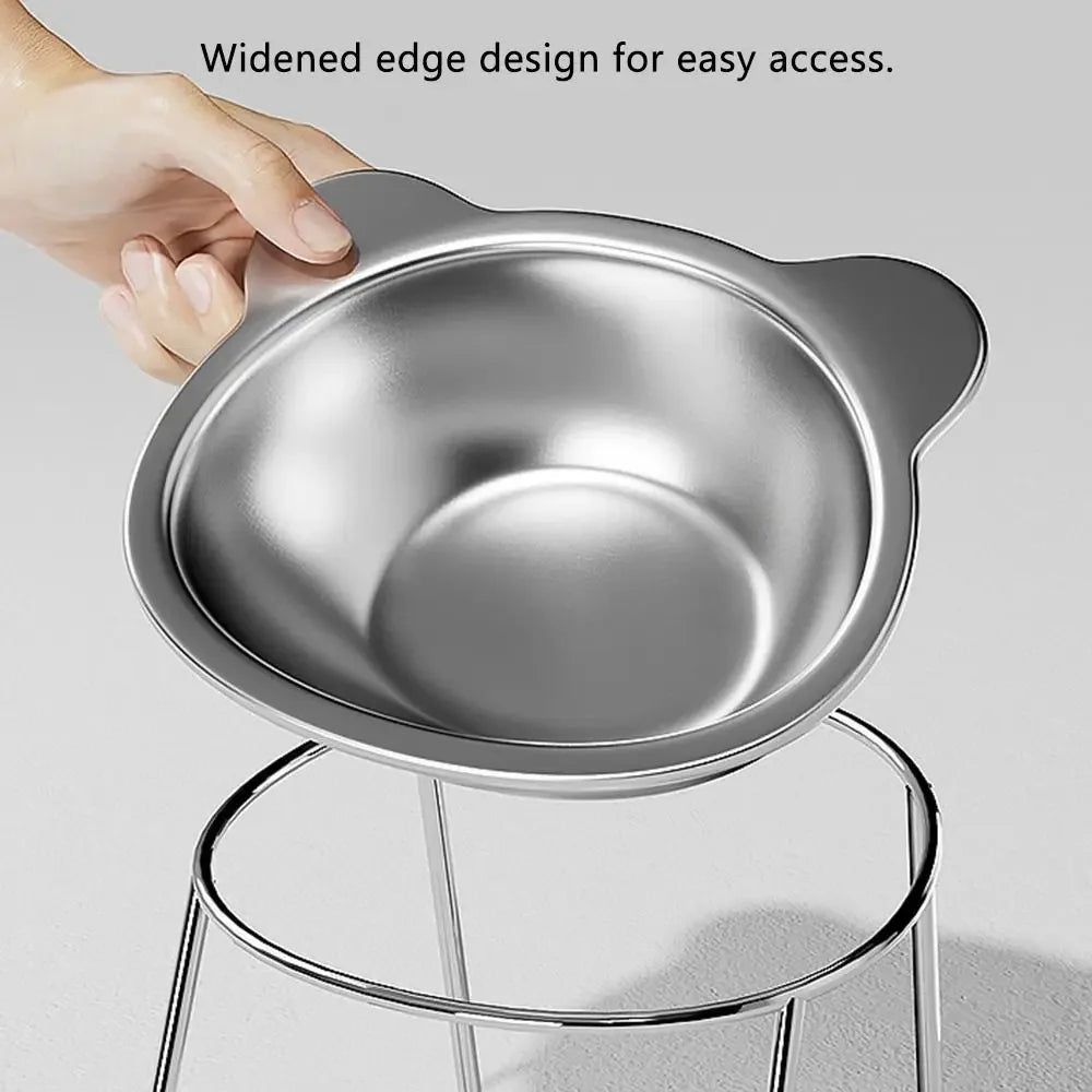 Hign-concerned Cat Bowls Tilted Neck 304 Stainless