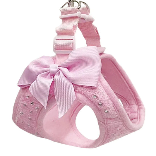 Soft Breathable Dog Harness with Diamond Decoration for Pets