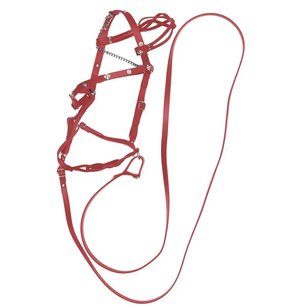 PU Leather Horse Halter With Lead Rope Adjustable Buckle Ergonomic