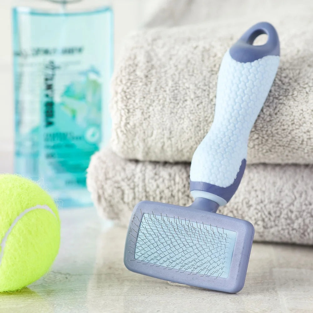 DUTRIEUX Dog Slicker Grooming Brush With Ergonomic TPR Grip