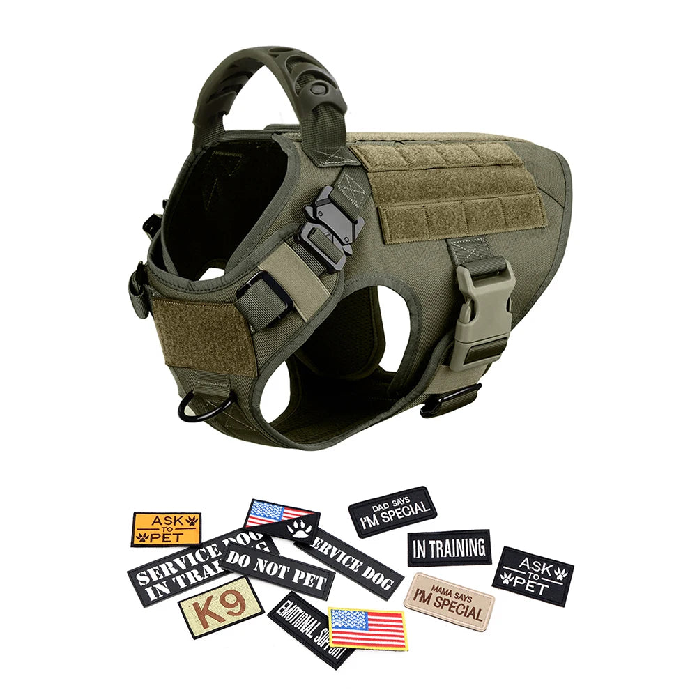 Tactical Dog Harness and Leash Set for Training and Outdoor