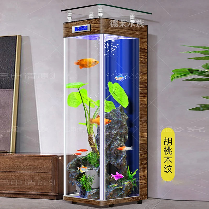 Fish Tank Floor To Ceiling Goldfish Aquarium Filtration