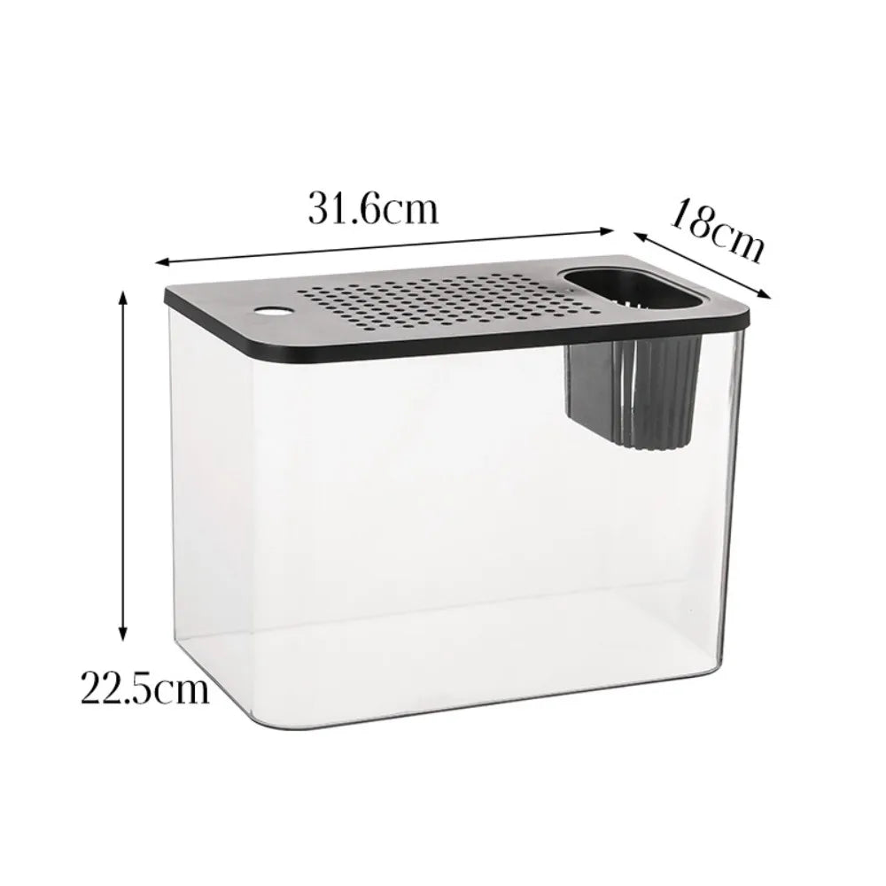 Hign-Concerned Pet ABS Transparent Aquarium With Lid Tank