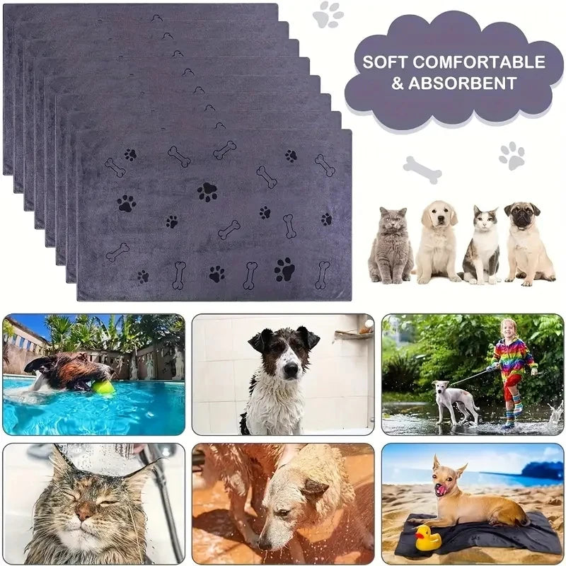 Dog Litter Microfiber Dog Towels Quick Dry Absorbent Bath