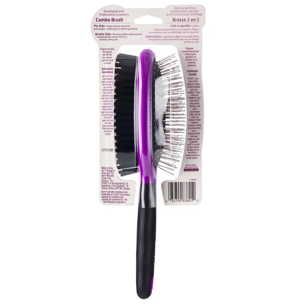 DUTRIEUX Double Sided Dog Grooming Brush Ergonomic Handle