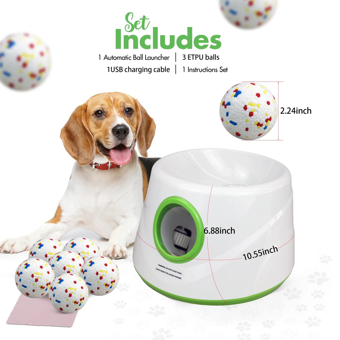 MeowMeowsChoice Automatic Ball Launcher Small Medium Dogs