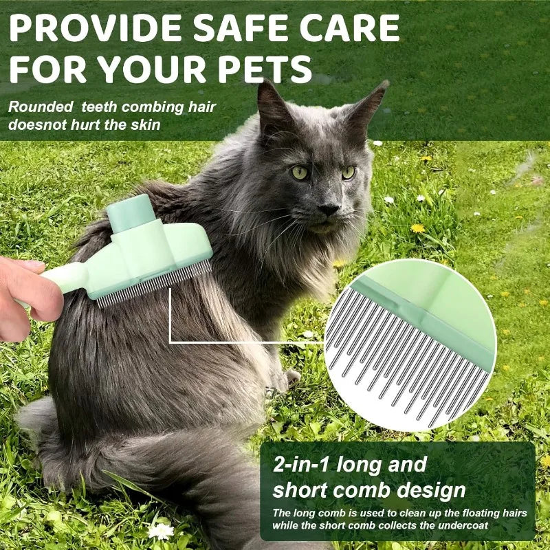 SUOJIH Self Cleaning Pet Hair Removal Comb For Cats Dogs