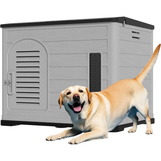 MKDK Durable Plastic Dog House Indoor Outdoor Insulated