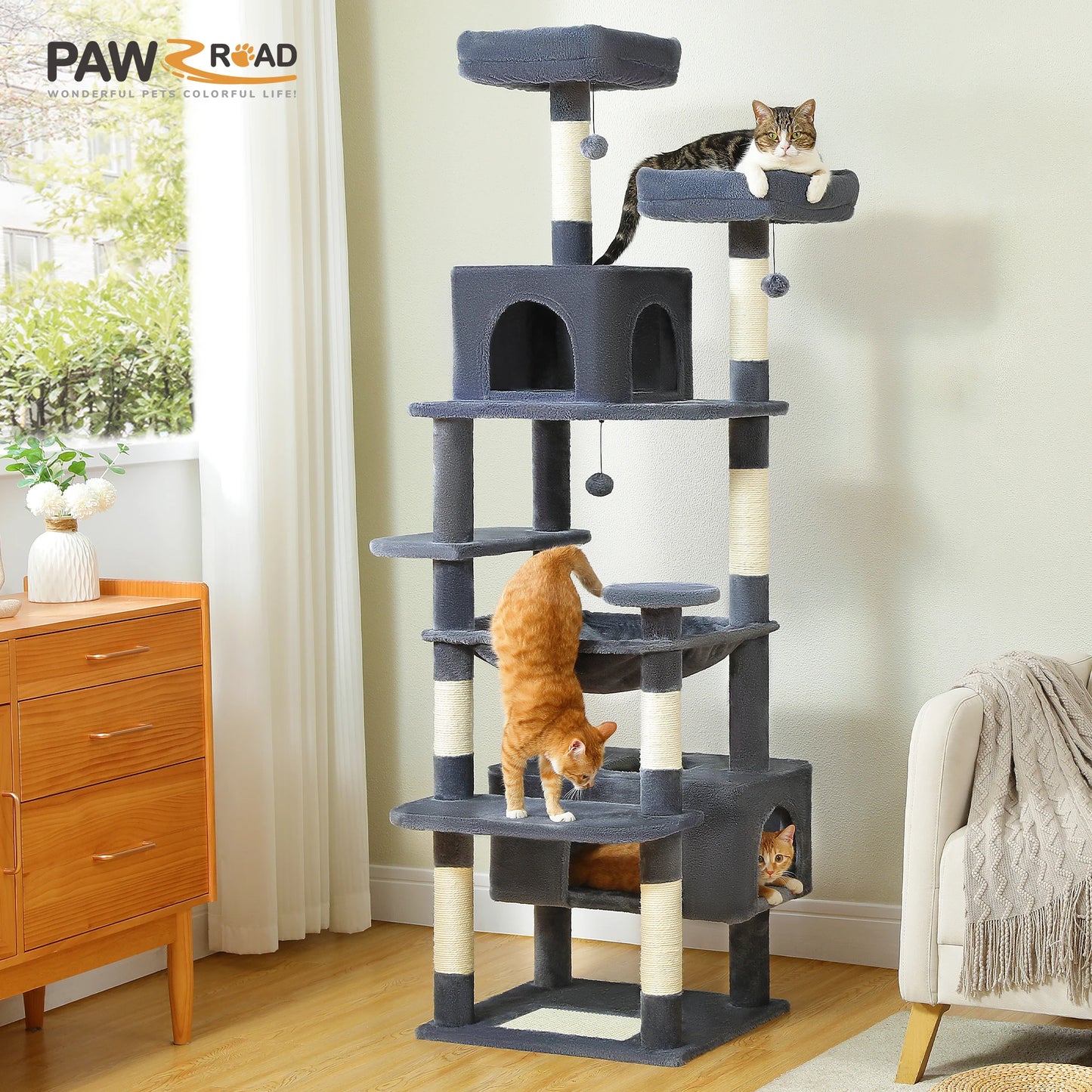 PAWZ Road Cat Tree Tower Indoor Cats With Sisal Posts