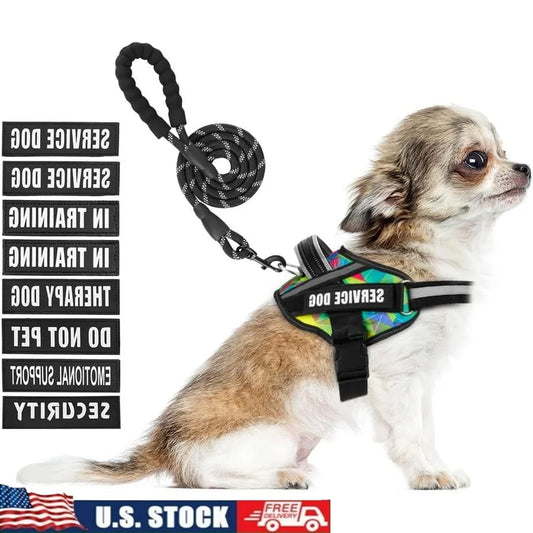 Alma's Pet Supplies Service Dog Harness Leash Reflective