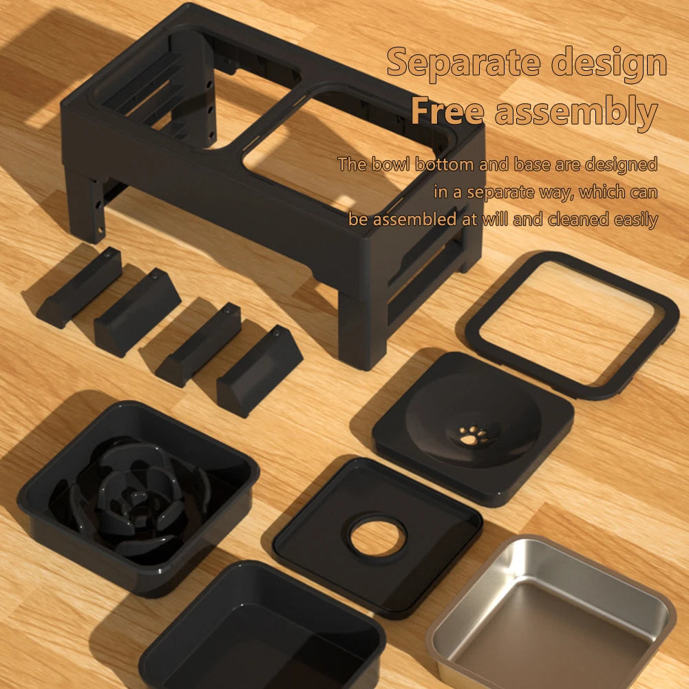 TWISTER.CK Elevated Dog Slow Feeder Raised Bowl Stand