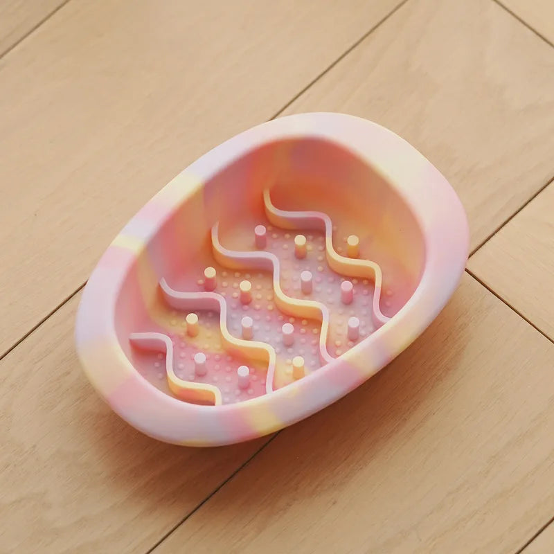 Anti Overturning Slow Eating Silicone Bowl For Cats And Dogs