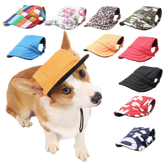 Dog Sunscreen Hat With Ear Holes Adjustable Outdoor Baseball Cap