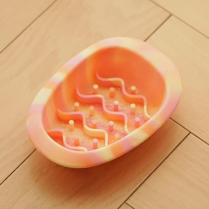 Anti Overturning Slow Eating Silicone Bowl For Cats And Dogs