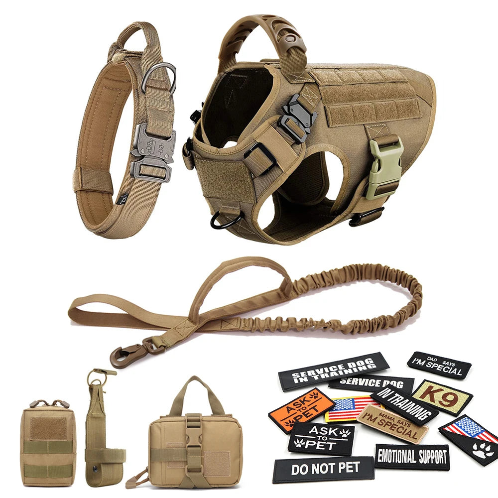 Tactical Dog Harness and Leash Set for Training and Outdoor