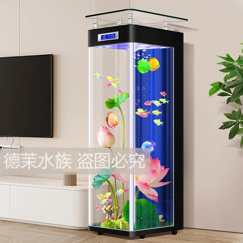 Fish Tank Floor To Ceiling Goldfish Aquarium Filtration