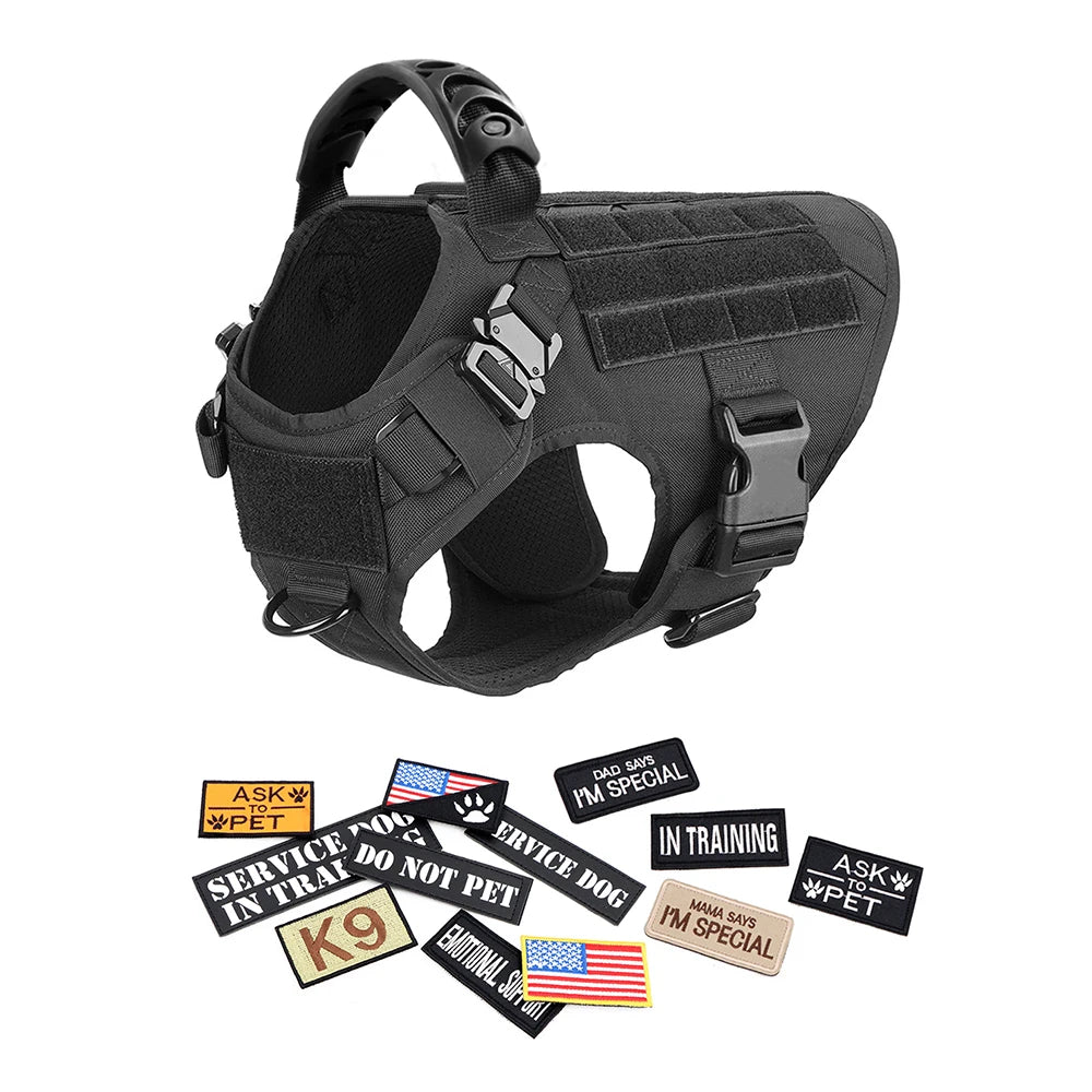 Tactical Dog Harness and Leash Set for Training and Outdoor