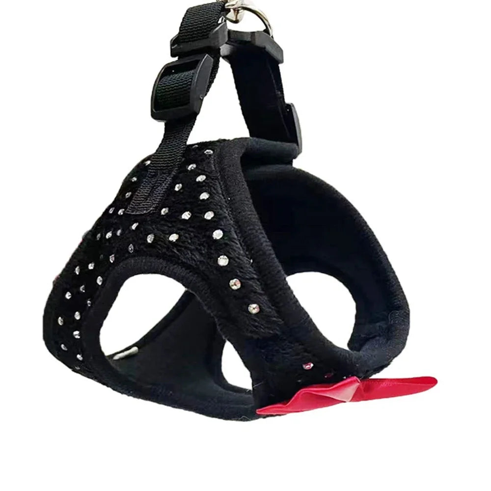 Soft Breathable Dog Harness with Diamond Decoration for Pets