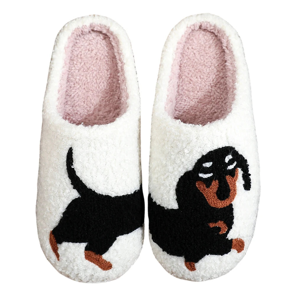 Shunmaii Plush Dachshund Slippers Indoor Outdoor Comfort