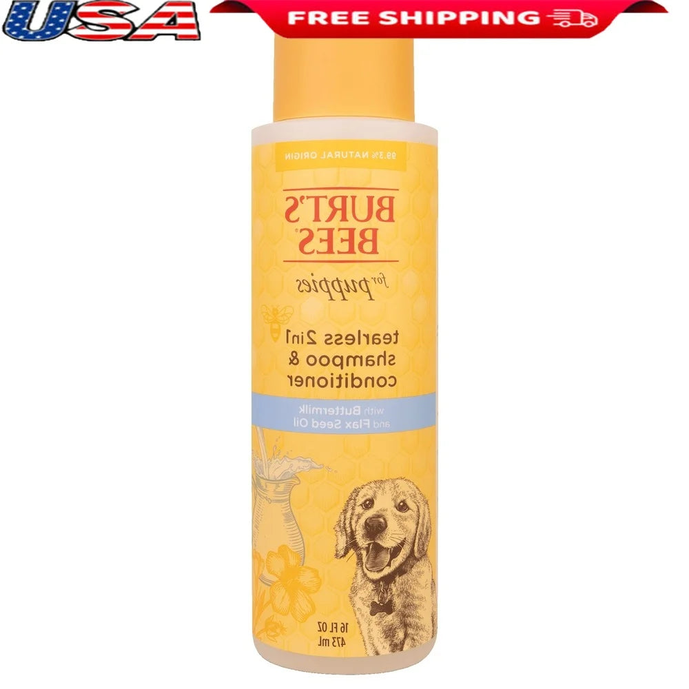 Natural Tearless 2-in-1 Dog Shampoo and Conditioner for Puppies
