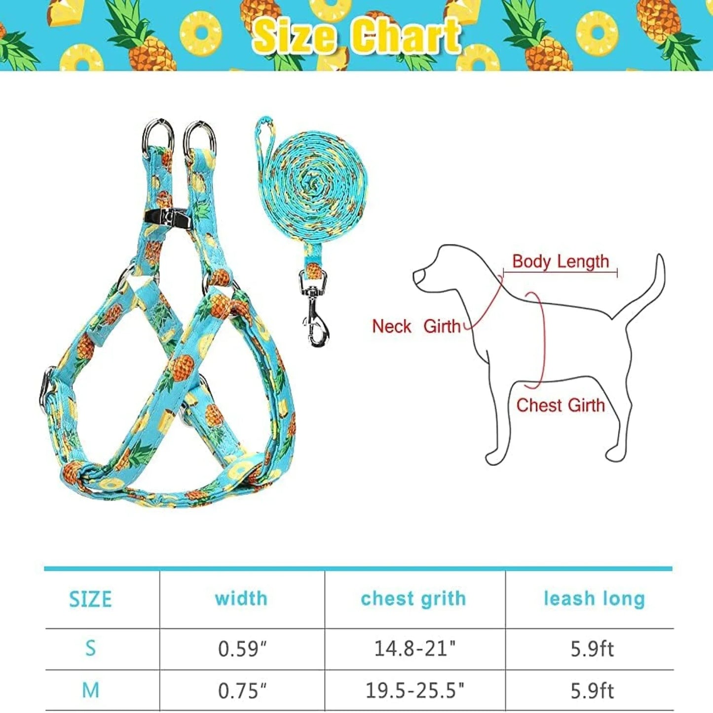 Adjustable No Pull Harness and Leash Set for Dogs