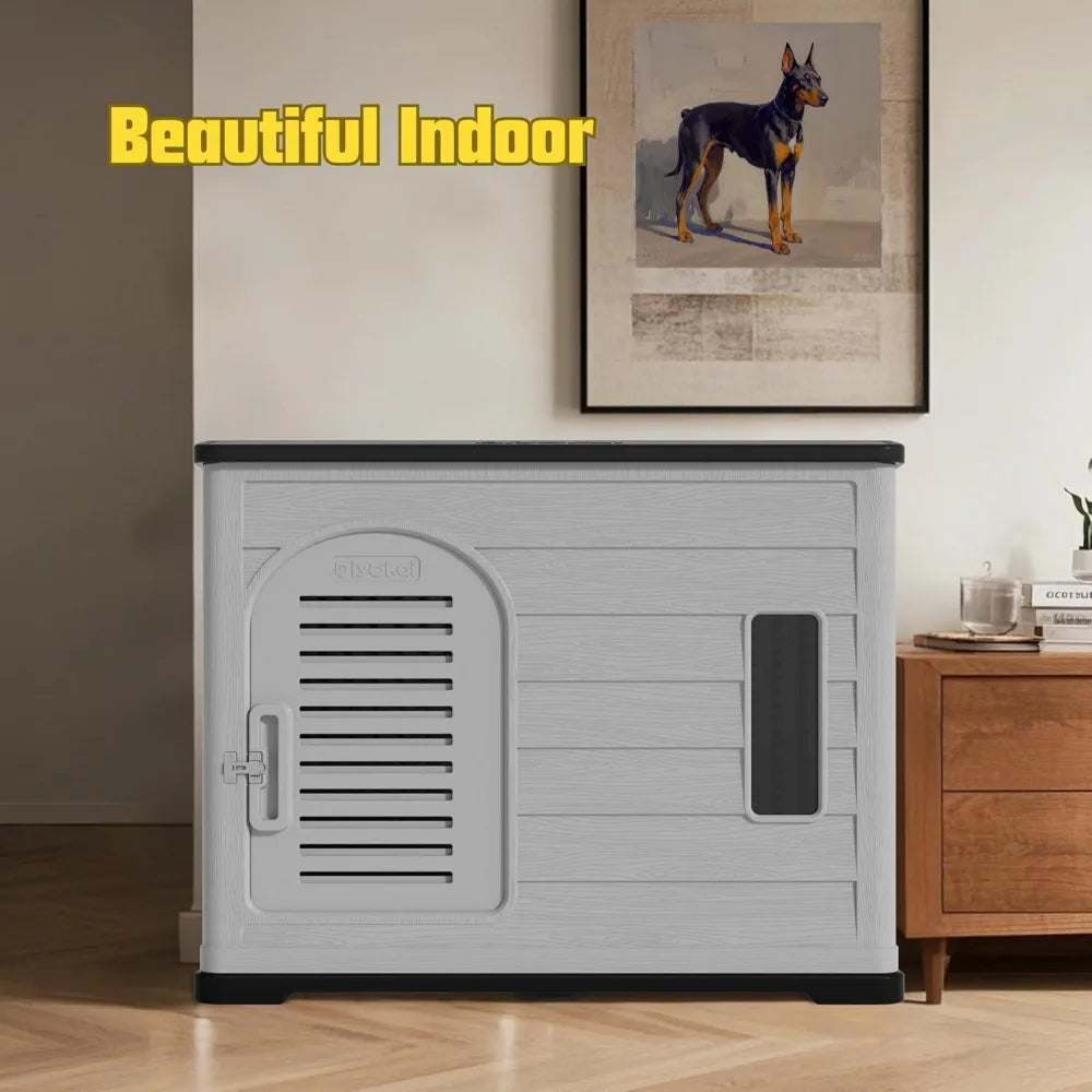 MKDK Durable Plastic Dog House Indoor Outdoor Insulated