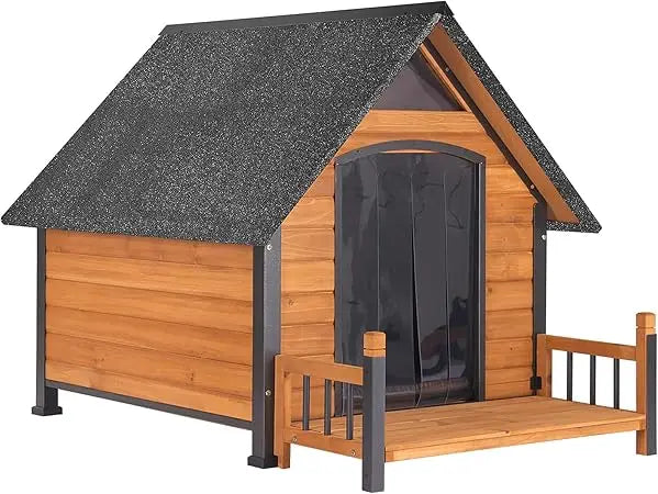 MKDK Outdoor Dog House Weatherproof Chew Proof Kennel
