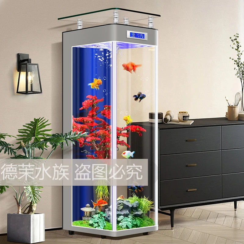 Fish Tank Floor To Ceiling Goldfish Aquarium Filtration